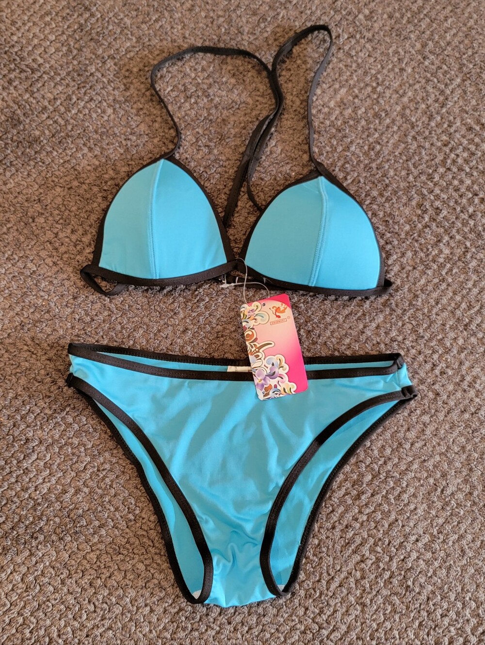 Blue bikini w/ black trim